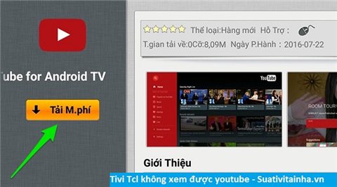 Tivi TCL không xem được youtube